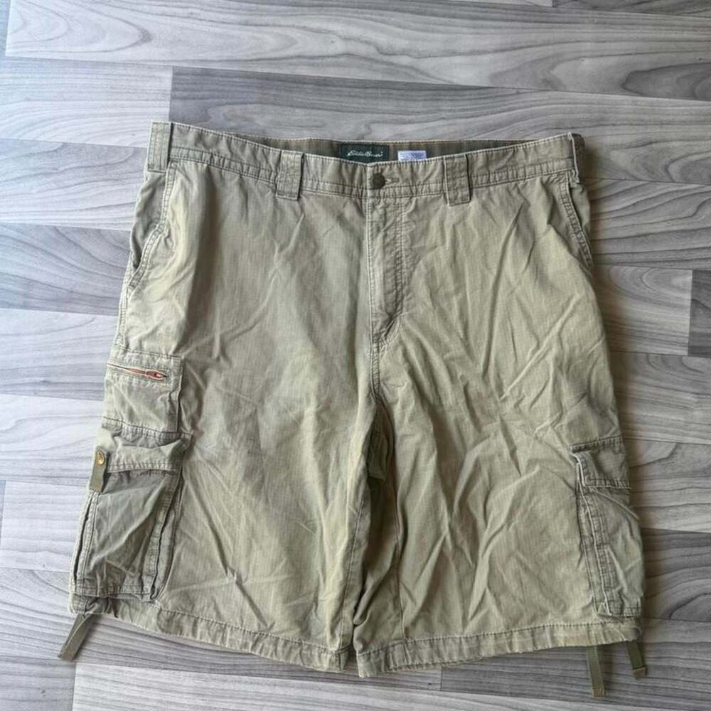 Eddie Bauer Y2K Olive Green Cargo Hiking Shorts